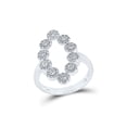 thumbnail image 1 of 10kt White Gold Womens Round Diamond Oblong Fashion Ring 5/8 Cttw, 1 of 1