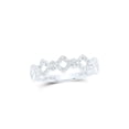 thumbnail image 1 of 10kt White Gold Womens Round Diamond Offset Square Stackable Band Ring 1/6 Cttw, 1 of 1