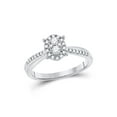 thumbnail image 1 of 10kt White Gold Womens Round Diamond Oval Cluster Ring 1/4 Cttw, 1 of 1