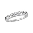 thumbnail image 1 of 10kt White Gold Womens Round Diamond Rolo Link Stackable Band Ring 1/12 Cttw, 1 of 1
