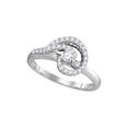 thumbnail image 1 of 10kt White Gold Womens Round Diamond Round Bridal Wedding Engagement Ring 3/8 Cttw, 1 of 1