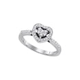 thumbnail image 1 of 10kt White Gold Womens Round Diamond Simple Heart Halo Ring 1/4 Cttw, 1 of 1