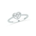 thumbnail image 1 of 10kt White Gold Womens Round Diamond Slender Framed Heart Cluster Ring 1/3 Cttw, 1 of 1