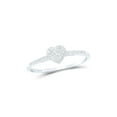 thumbnail image 1 of 10kt White Gold Womens Round Diamond Slender Heart Ring 1/20 Cttw, 1 of 1