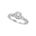 thumbnail image 1 of 10kt White Gold Womens Round Diamond Solitaire Bridal Wedding Engagement Ring 1/2 Cttw, 1 of 1
