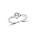 thumbnail image 1 of 10kt White Gold Womens Round Diamond Solitaire Promise Ring 1/10 Cttw, 1 of 4