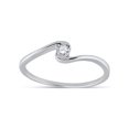 thumbnail image 1 of 10kt White Gold Womens Round Diamond Solitaire Promise Ring 1/20 Cttw, 1 of 4