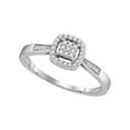 thumbnail image 1 of 10kt White Gold Womens Round Diamond Square Cluster Ring 1/8 Cttw, 1 of 1