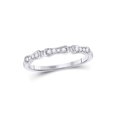 thumbnail image 1 of 10kt White Gold Womens Round Diamond Stackable Band Ring 1/10 Cttw, 1 of 4