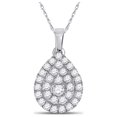 thumbnail image 1 of 10kt White Gold Womens Round Diamond Teardrop Pendant 1/2 Cttw, 1 of 2