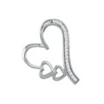 thumbnail image 1 of 10kt White Gold Womens Round Diamond Triple Heart Pendant 1/20 Cttw, 1 of 1