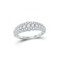 thumbnail image 1 of 10kt White Gold Womens Round Diamond Triple Row Anniversary Ring 1 Cttw, 1 of 1