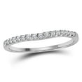 thumbnail image 1 of 10kt White Gold Womens Round Diamond Wedding Contoured Band 1/6 Cttw, 1 of 2