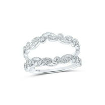 10kt White Gold Womens Round Diamond Wrap Enhancer Wedding Band 1/4 Cttw