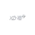 thumbnail image 1 of 10kt White Gold Womens Round Diamond XO Fashion Earrings 1/6 Cttw, 1 of 1