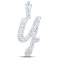 thumbnail image 1 of 10kt White Gold Womens Round Diamond Y Cursive Initial Letter Pendant 1/2 Cttw, 1 of 1