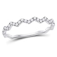 thumbnail image 1 of 10kt White Gold Womens Round Diamond Zigzag Stackable Band Ring 1/5 Cttw, 1 of 1