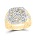 thumbnail image 1 of 10kt Yellow Gold 1 1/5 Cttw Diamond Cusion Mens Ring, Men Size: 8-12, 1 of 1