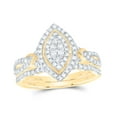 thumbnail image 1 of 10kt Yellow Gold 1/2 Cttw Natural Diamond Marquise Double Halo Wedding Engagement Anniversary Bridal Set, Women Size: 5-9, 1 of 1