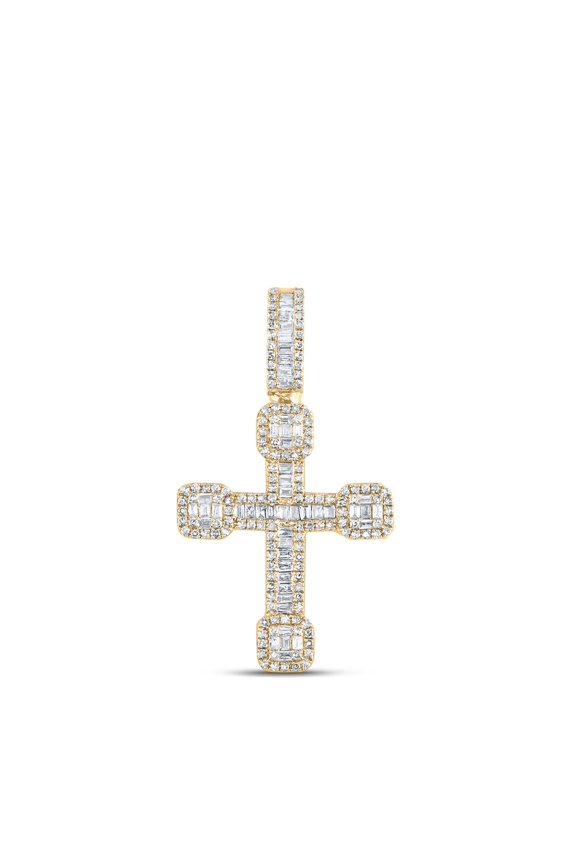 10kt Yellow Gold 1/2ctw Diamond Nk Mens Urn Cross Charm