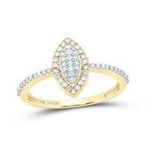 10kt Yellow Gold 1/5 Cttw Natural Diamond Marquise Wedding Engagement Anniversary Ring, Women Size: 5-9