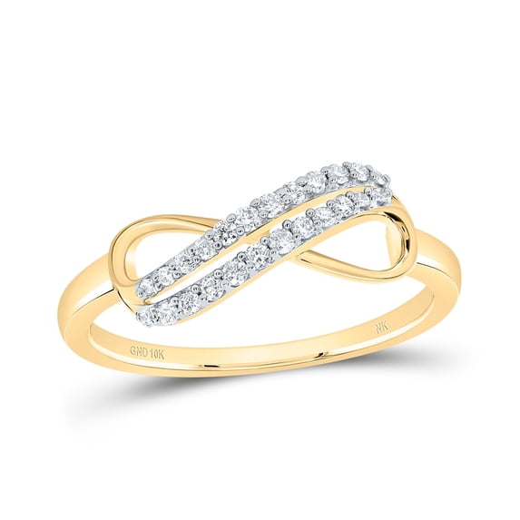 10kt Yellow Gold 1/6 Cttw Diamond Fashion Infinity Wedding Engagement Anniversary Ring, Women Size: 5-9