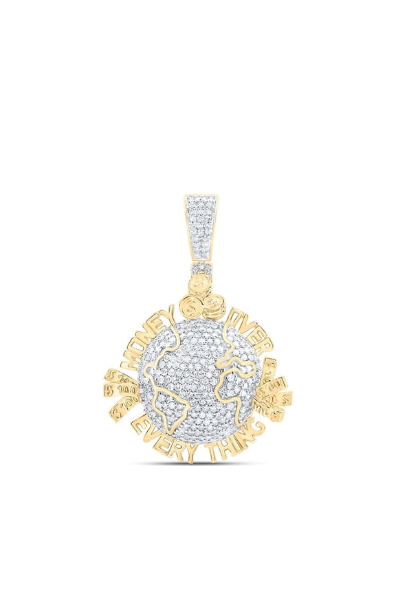 10kt Yellow Gold 1 Cttw Natural Diamond Money Over Every Thing Mens Charm