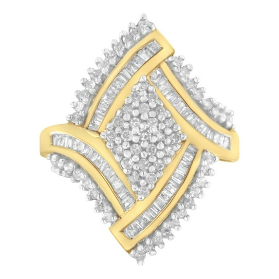10kt Yellow Gold 1ct TDW Diamond Cocktail Ring (H-I,I1-I2)