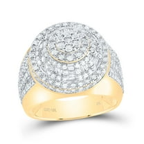 10kt Yellow Gold 2 Cttw Natural Diamond Fashion Round Men's Ring, Men Size: 8-12