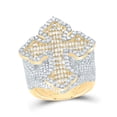 thumbnail image 1 of 10kt Yellow Gold 3 5/8 Cttw Diamond Cross Mens Ring, Men Size: 8-12, 1 of 1