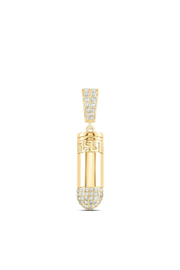 10kt Yellow Gold 5/8 Cttw Diamond Urn Mens Charm