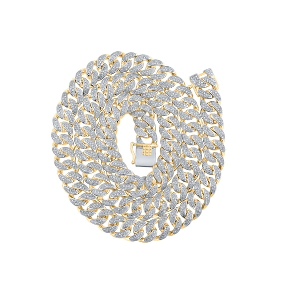 10kt Yellow Gold 5ctw Diamond P1 Cubain Link Mens Chain (20 Inch)