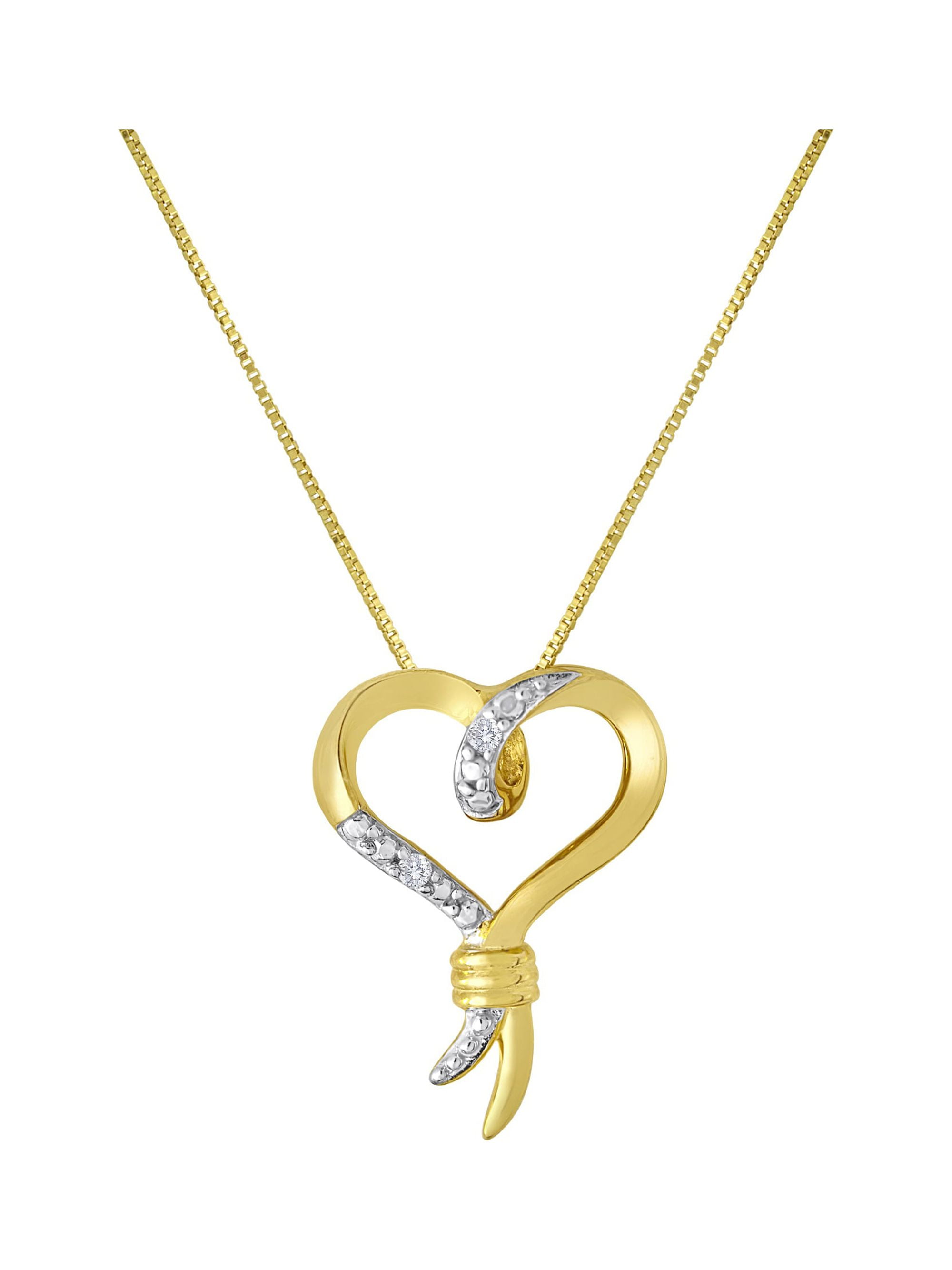10kt Yellow Gold Diamond Accent Pendant, 18