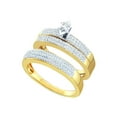 thumbnail image 1 of 10kt Yellow Gold His Hers Marquise Diamond Solitaire Matching Wedding Set 1/2 Cttw, 1 of 1
