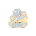thumbnail image 1 of 10kt Yellow Gold His Hers Round Diamond Cluster Matching Wedding Set 1-3/8 Cttw, 1 of 1