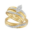 thumbnail image 1 of 10kt Yellow Gold His Hers Round Diamond Cluster Matching Wedding Set 1/3 Cttw, 1 of 5