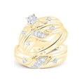 thumbnail image 1 of 10kt Yellow Gold His Hers Round Diamond Cross Matching Wedding Set 1/5 Cttw, 1 of 5