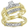 thumbnail image 1 of 10kt Yellow Gold His & Hers Round Diamond Solitaire Matching Bridal Wedding Ring Band Set 1.00 Cttw, 1 of 1