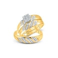 thumbnail image 1 of 10kt Yellow Gold His Hers Round Diamond Solitaire Matching Wedding Set 1/4 Cttw, 1 of 5