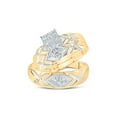 thumbnail image 1 of 10kt Yellow Gold His Hers Round Diamond Square Matching Wedding Set 1/2 Cttw, 1 of 3