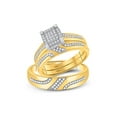thumbnail image 1 of 10kt Yellow Gold His Hers Round Diamond Square Matching Wedding Set 1/3 Cttw, 1 of 1