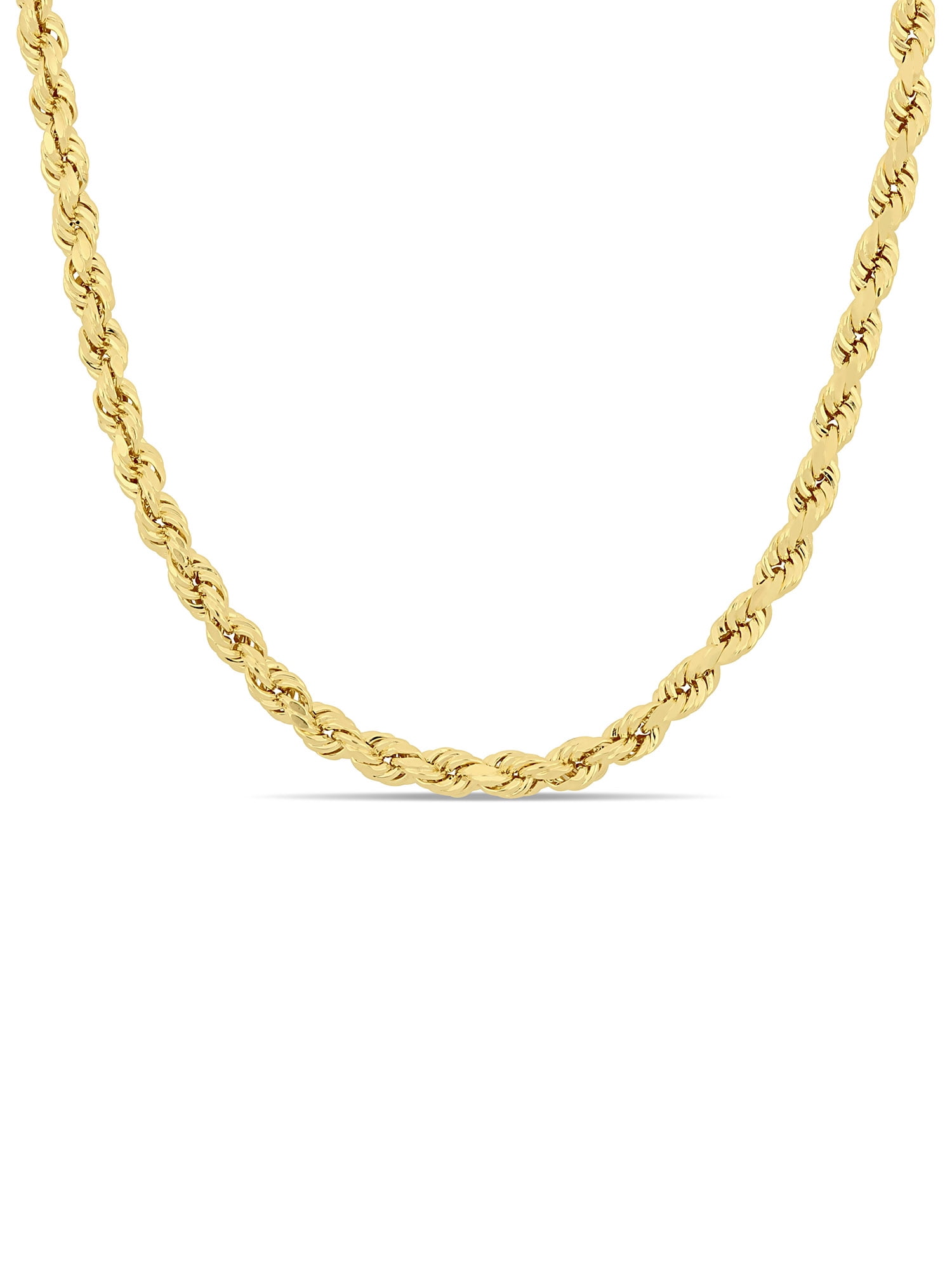 Kooljewelry Solid 14k Yellow Gold Filled Rope Chain Necklace (2.1 mm, 16  inch)