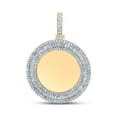 thumbnail image 1 of 10kt Yellow Gold Mens Baguette Diamond Memory Circle Charm Pendant 1-1/2 Cttw, 1 of 2