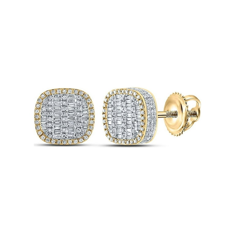 Mens baguette on sale diamond earrings