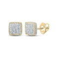 thumbnail image 1 of 10kt Yellow Gold Mens Baguette Diamond Square Earrings 1 Cttw, 1 of 1