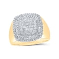 thumbnail image 1 of 10kt Yellow Gold Mens Baguette Diamond Square Ring 1-1/5 Cttw, 1 of 1