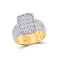 thumbnail image 1 of 10kt Yellow Gold Mens Baguette Diamond Statement Cluster Ring 1 Cttw, 1 of 1