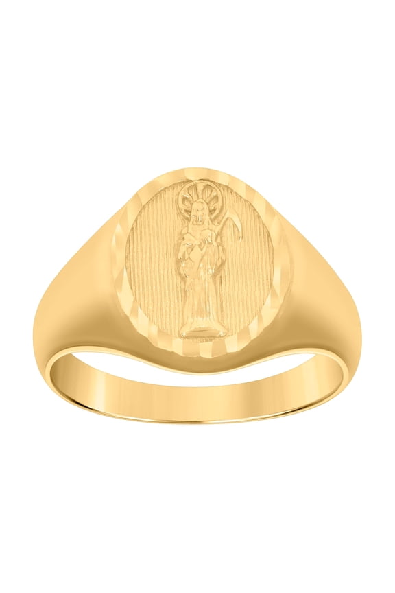 10kt Yellow Gold Mens Death Angel Grim Reaper Ring, Mens Size: 10