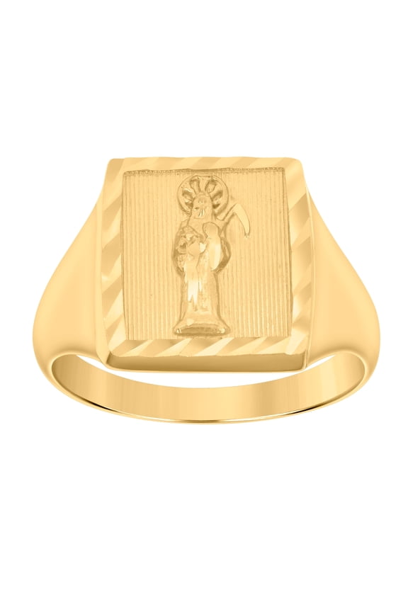 10kt Yellow Gold Mens Death Angel Grim Reaper Ring, Mens Size: 10