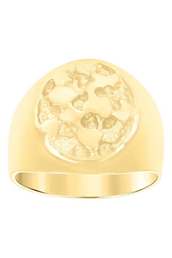 10kt Yellow Gold Mens Nugget Fashion Ring, Mens Size: 10